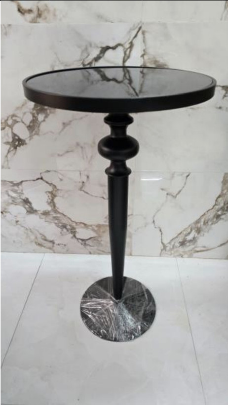 میز طرحدار تک سایز با رنگ کوره ای با شیشه